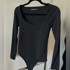 Abercrombie Black Long Sleeve Bodysuit